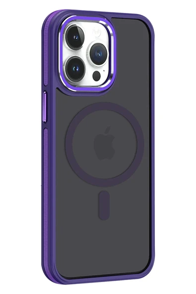 Fuchsia iPhone 14 Pro Max ile Uyumlu Winner Kablosuz Şarj Özellikli Kapak - Derin Mor ürün görseli 1