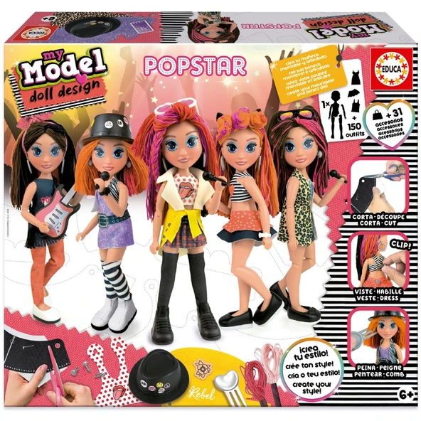 Educa Benim Modelim PopStar Oyuncak Bebek Tasarım Seti - 19203 ürün görseli 1