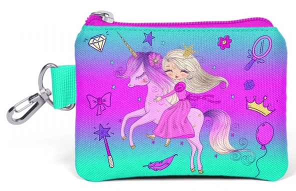 Coral High Mor Pembe Unicorn ve Prenses Bozuk Para Çantası - Kız Çocuk ürün görseli 1