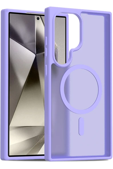 Fuchsia Samsung Galaxy S24 Ultra ile Uyumlu Jota Kablosuz Şarj Özellikli Kapak - Lila ürün görseli 1