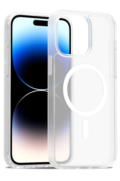 Fuchsia iPhone 15 Pro ile Uyumlu Jota Kablosuz Şarj Özellikli Kapak - Şeffaf ürün görseli 1