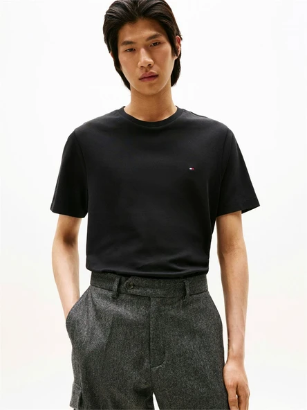 Tommy Hilfiger   LIGHT INTERLOCK TEE Erkek Siyah T-Shirt - MW0MW37508 ürün görseli 1