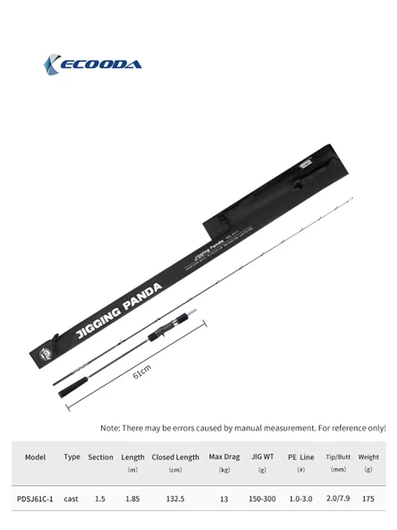 Ecooda Panda61 185cm 150-300g Slow Jigging Kamışı ürün görseli 1
