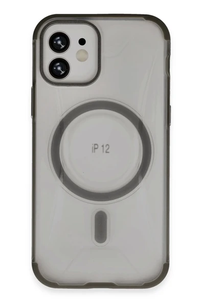 Fuchsia iPhone 12 ile Uyumlu Hilton Kablosuz Şarj Özellikli Kapak - Titan Gri ürün görseli 1