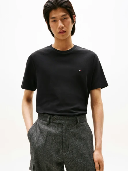 Tommy Hilfiger   LIGHT INTERLOCK TEE Erkek Siyah T-Shirt - MW0MW37508 ürün görseli 1