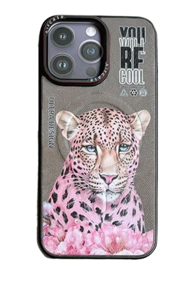 Fuchsia iPhone 14 Pro ile Uyumlu Fun Kablosuz Şarj Özellikli Kapak - Natural Grey-2 ürün görseli 1