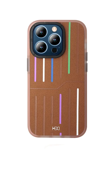 Fuchsia iPhone 14 Pro Max ile Uyumlu Kılıf HBC-221 Roma Kapak - Kahverengi ürün görseli 1