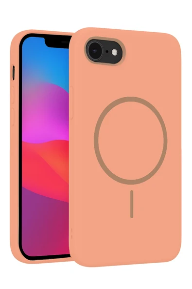 Fuchsia iPhone 16E ile Uyumlu Broş Kablosuz Şarj Özellikli Kapak - Çöl Titanyum ürün görseli 1