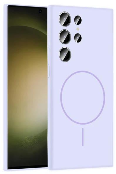 Fuchsia Samsung Galaxy S24 Ultra ile Uyumlu Kılıf Jully Kablosuz Şarj Özellikli Kapak - Lila ürün görseli 1