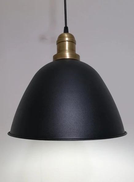 RİOLİGHT RETRO SİYAH İÇİ GOLD TEKLİ METAL SARKIT ÇAP: 28CM ürün görseli 1
