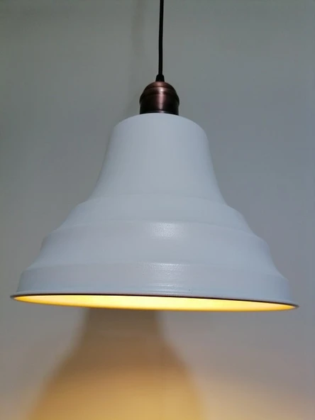 RİOLİGHT RETRO BEYAZ İÇİ GOLD TEKLİ METAL SARKIT ÇAP: 27CM ürün görseli 1