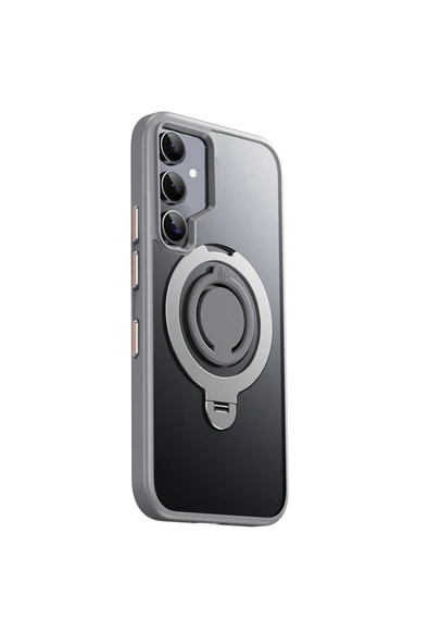 Fuchsia Samsung Galaxy S24 ile Uyumlu Avatar 360 Dönen Kablosuz Şarj Özellikli Kapak - Titan Gri ürün görseli 1