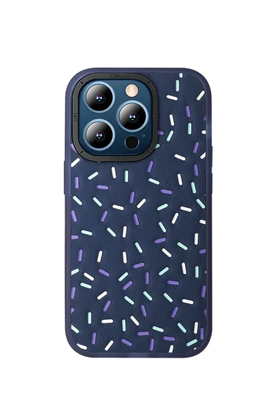 Fuchsia iPhone 14 Pro Max ile Uyumlu Kılıf HBC-222 Bern Kapak - Lacivert ürün görseli 1