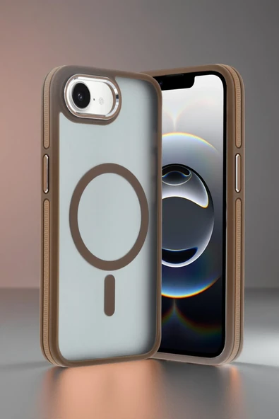 Fuchsia iPhone 16E ile Uyumlu Winner Kablosuz Şarj Özellikli Kapak - Gold ürün görseli 1