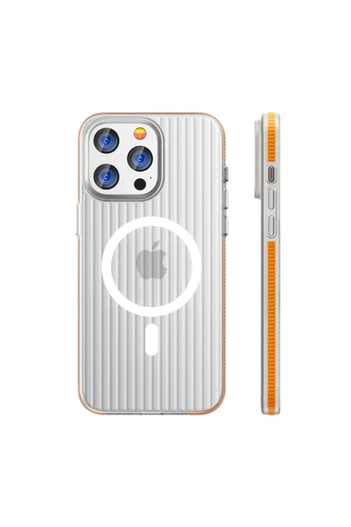 iPhone 16 Pro Max Line Magneticsafe Kapak - Turuncu ürün görseli 1