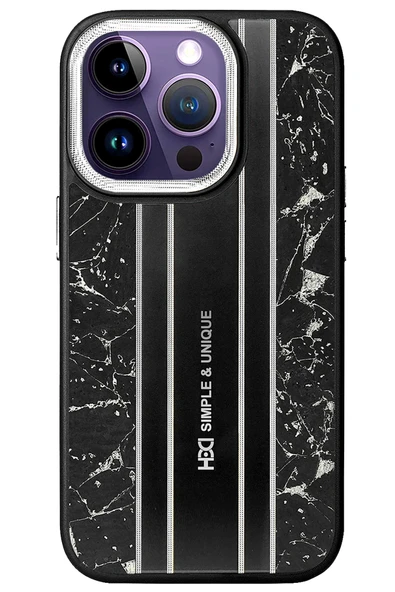 Fuchsia iPhone 14 Pro ile Uyumlu Kılıf HBC-188 Astra Kapak - Siyah ürün görseli 1