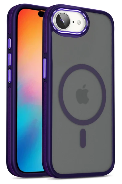 Fuchsia iPhone 16E ile Uyumlu Winner Kablosuz Şarj Özellikli Kapak - Derin Mor ürün görseli 1