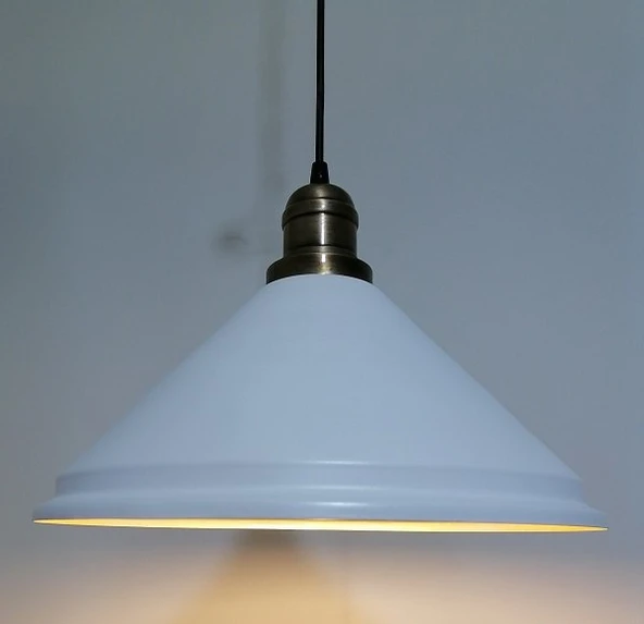 RİOLİGHT RETRO BEYAZ İÇİ BEYAZ TEKLİ METAL SARKIT ÇAP: 33CM ürün görseli 1