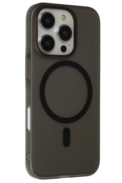 Fuchsia iPhone 16 Pro Max ile Uyumlu Tuna PC Slim Kablosuz Şarj Özellikli Kapak - Siyah ürün görseli 1