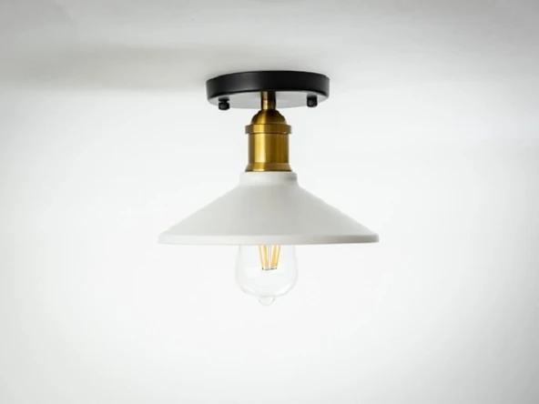 RİOLİGHT RETRO TEKLİ METAL PLOFONYER AVİZE ŞAPKA ÇAP: 22CM ürün görseli 1
