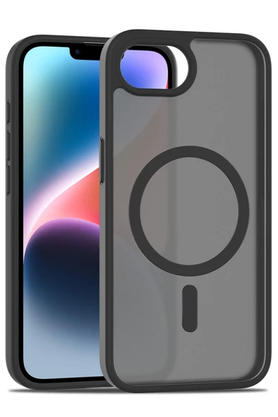 Fuchsia iPhone 16E ile Uyumlu Jota Kablosuz Şarj Özellikli Kapak - Siyah ürün görseli 1