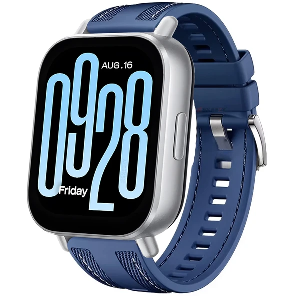Redmi Watch 5 Active Redmi 5 Lite ile Uyumlu Metal Tokalı Dikiş Detaylı Şık Dokuma Silikon Kordon  Lacivert ürün görseli 1