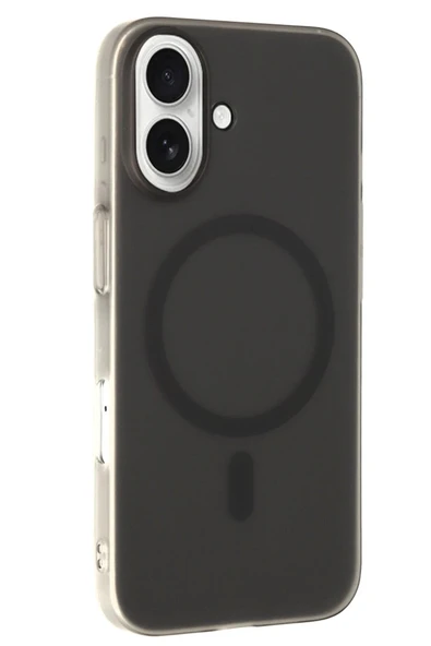Fuchsia iPhone 16 ile Uyumlu Tuna PC Slim Kablosuz Şarj Özellikli Kapak - Siyah ürün görseli 1