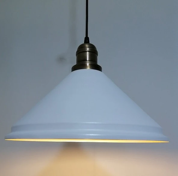 RİOLİGHT RETRO BEYAZ İÇİ GOLD TEKLİ METAL SARKIT ÇAP: 33CM ürün görseli 1