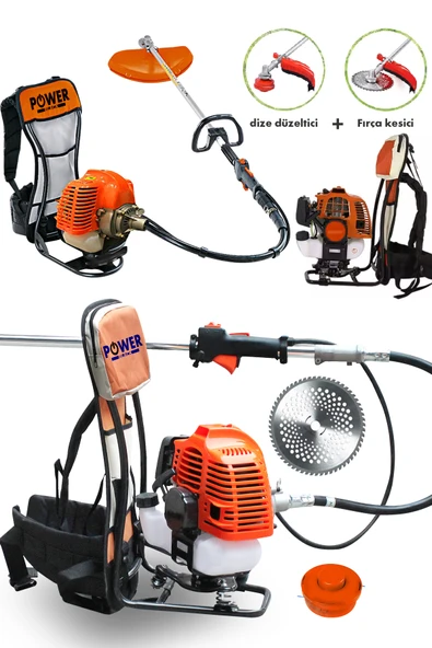 POWER BLACK GERMAN 11000rpm 5.9 Hp Sırt Tipi Benzinli Motorlu Ot Çalı Çim Biçme Tırpanı ürün görseli 1