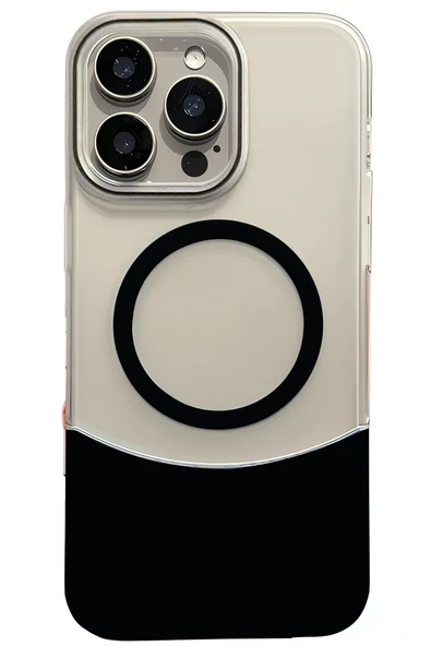 Fuchsia iPhone 16 Pro Max ile Uyumlu Velar Kablosuz Şarj Özellikli Kapak - Siyah ürün görseli 1