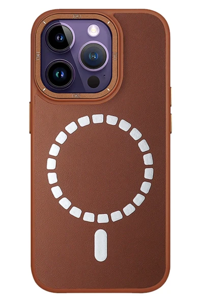 Fuchsia iPhone 14 Pro ile Uyumlu Kılıf HBC-156 Forum Magneticsafe Kapak - Kahverengi ürün görseli 1