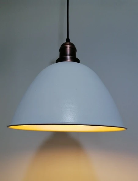 RİOLİGHT RETRO BEYAZ İÇİ GOLD TEKLİ METAL SARKIT ÇAP:28CM ürün görseli 1