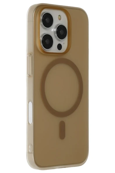 Fuchsia iPhone 16 Pro Max ile Uyumlu Tuna PC Slim Kablosuz Şarj Özellikli Kapak - Çöl Titanyum ürün görseli 1