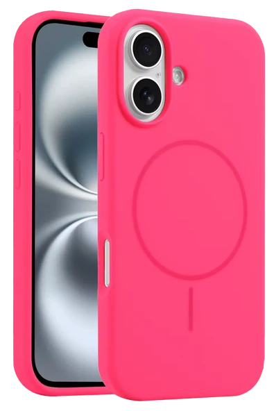 Fuchsia iPhone 16 Plus ile Uyumlu Kılıf Jully Kablosuz Şarj Özellikli Kapak - Pembe ürün görseli 1