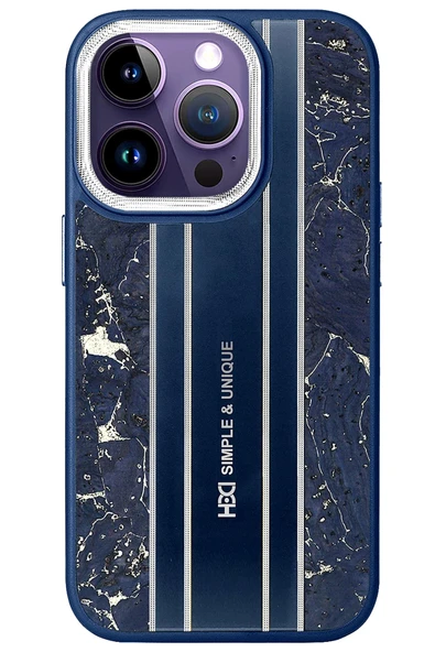 Fuchsia iPhone 14 Pro Max ile Uyumlu Kılıf HBC-188 Astra Kapak - Lacivert ürün görseli 1