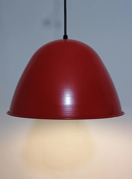 RİOLİGHT RETRO KIRMIZI İÇİ BEYAZ TEKLİ METAL SARKIT ÇAP: 28CM ürün görseli 1