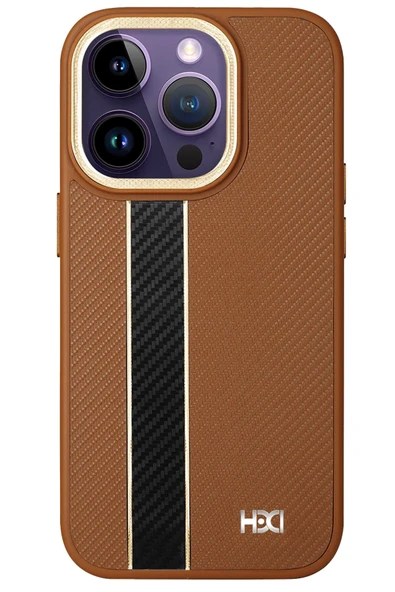 Fuchsia iPhone 15 Pro Max ile Uyumlu Kılıf HBC-163 Times Kapak - Kahverengi ürün görseli 1