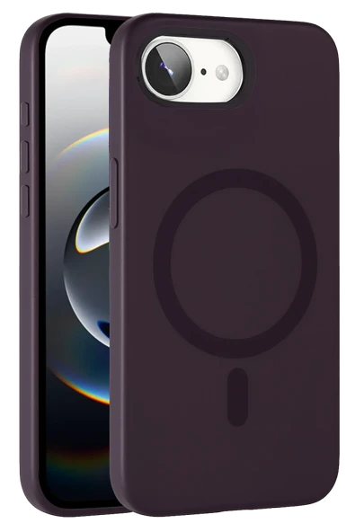 Fuchsia iPhone 16E ile Uyumlu Tuna PC Slim Kablosuz Şarj Özellikli Kapak - Derin Mor ürün görseli 1