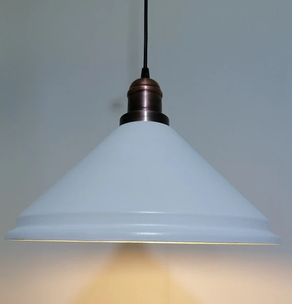 RİOLİGHT  RETRO BEYAZ İÇİ GOLD TEKLİ METAL SARKIT ÇAP: 33CM ürün görseli 1