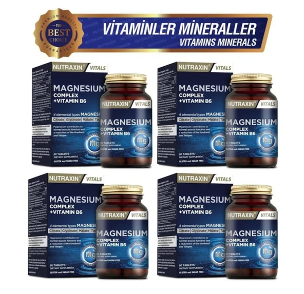 Nutraxin Magnesium Complex Vitamin B6 60 Tablet 4 Adet ürün görseli 1