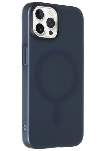 Fuchsia iPhone 14 Pro Max ile Uyumlu Tuna PC Slim Kablosuz Şarj Özellikli Kapak - Lacivert ürün görseli 1