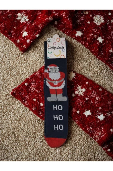 Hallop Socks Noel Baba figürlü Dokuma Yılbaşı Çorap ürün görseli 1