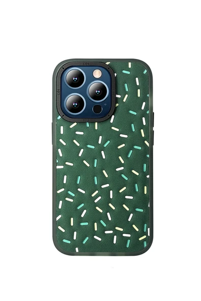 Fuchsia iPhone 15 Pro ile Uyumlu Kılıf HBC-222 Bern Kapak - Koyu Yeşil ürün görseli 1