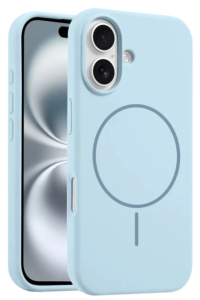 Fuchsia iPhone 16 Plus ile Uyumlu Kılıf Jully Kablosuz Şarj Özellikli Kapak - Mavi ürün görseli 1