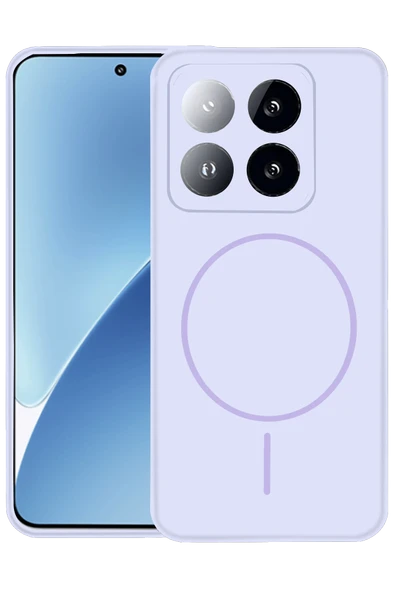 Fuchsia Mi 14T Pro ile Uyumlu Kılıf Jully Kablosuz Şarj Özellikli Kapak - Lila ürün görseli 1