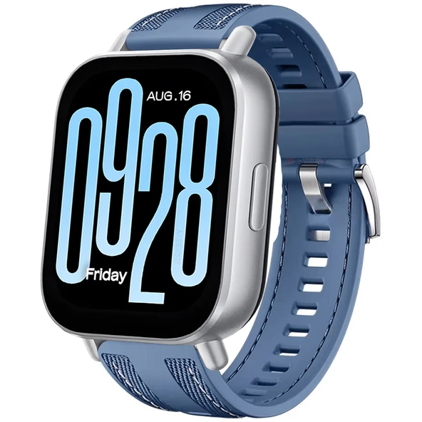 Redmi Watch 5 Active Redmi 5 Lite ile Uyumlu Metal Tokalı Dikiş Detaylı Şık Dokuma Silikon Kordon  Mavi ürün görseli 1