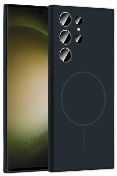 Fuchsia Samsung Galaxy S24 Ultra ile Uyumlu Kılıf Jully Kablosuz Şarj Özellikli Kapak - Füme ürün görseli 1
