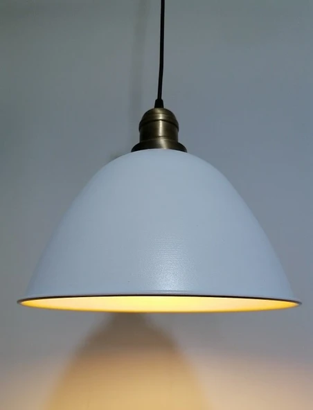 RİOLİGHT RETRO BEYAZ İÇİ GOLD TEKLİ METAL SARKIT ÇAP:28 CM ürün görseli 1