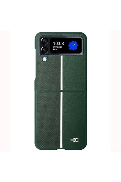 Fuchsia Samsung Galaxy Z Flip 4 ile Uyumlu Kılıf HBC-155 Lizbon Kapak - Koyu Yeşil ürün görseli 1