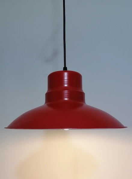 RİOLİGHT RETRO KIRMIZI İÇİ GOLD TEKLİ METAL SARKIT ÇAP:30CM ürün görseli 1